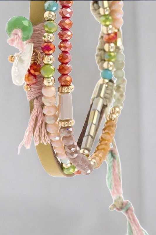 Multi Bead Tassel Bracelet