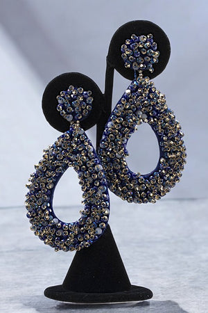 FACETED SEED BEAD TEARDROP EARRING