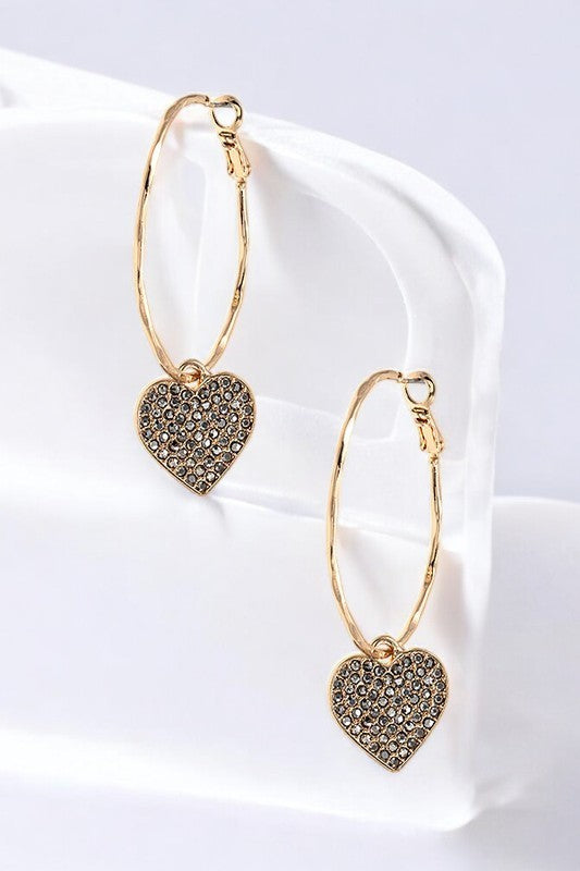 Hoop Heart Dangle Earring