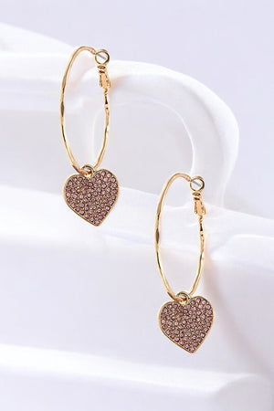 Hoop Heart Dangle Earring