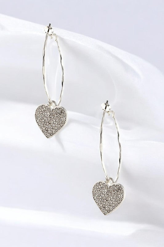 Hoop Heart Dangle Earring