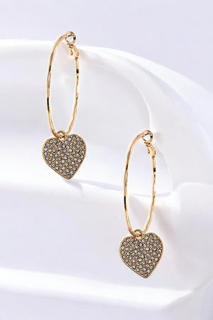 Hoop Heart Dangle Earring