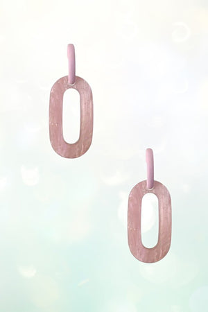 Oval Acetate Semi Hoop Link Earring
