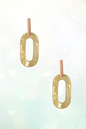 Oval Acetate Semi Hoop Link Earring