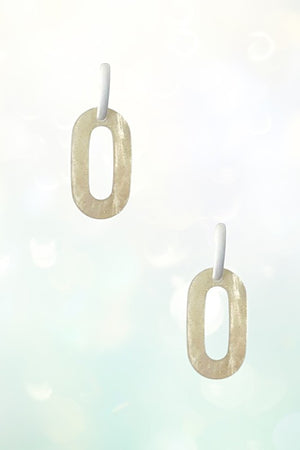 Oval Acetate Semi Hoop Link Earring