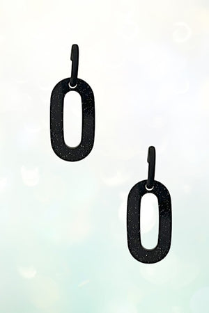 Oval Acetate Semi Hoop Link Earring