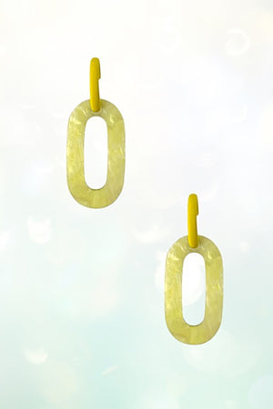 Oval Acetate Semi Hoop Link Earring