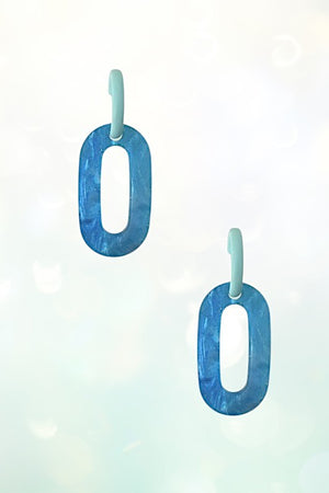 Oval Acetate Semi Hoop Link Earring