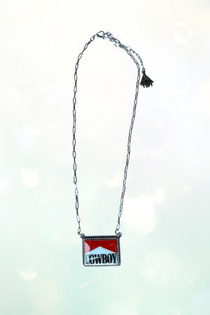 WESTERN VINTAGE LOOK COWBOY PENDANT NECKLACE