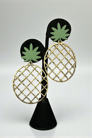 PINEAPPLE CUT OUT DANGLE EARRING