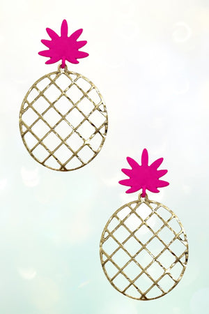 PINEAPPLE CUT OUT DANGLE EARRING
