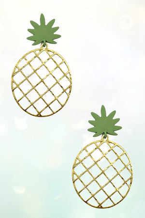 PINEAPPLE CUT OUT DANGLE EARRING