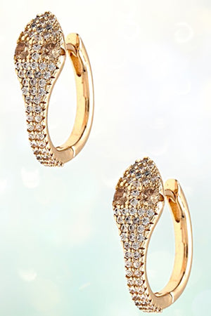 SNAKE HEAD CZ STONE PAVE EARRING