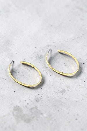 WAVY CUT SEMI HOOP EARRING