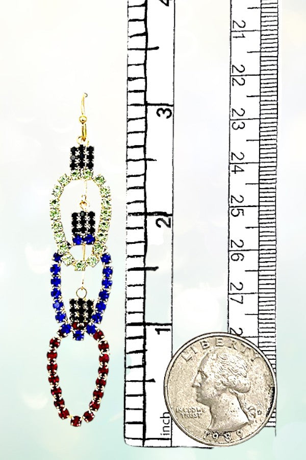 CHRISTMAS LIGHT LINK DANGLE EARRING