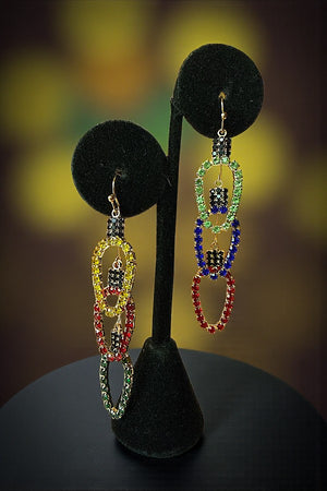 CHRISTMAS LIGHT LINK DANGLE EARRING