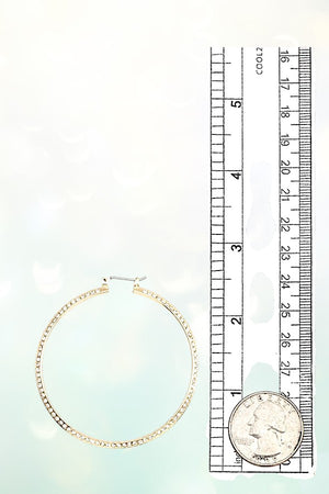 LARGE RHINESTONE PAVE HOOP EARRING