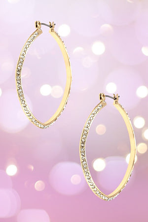 RHINESTONE PAVE HOOP EARRING