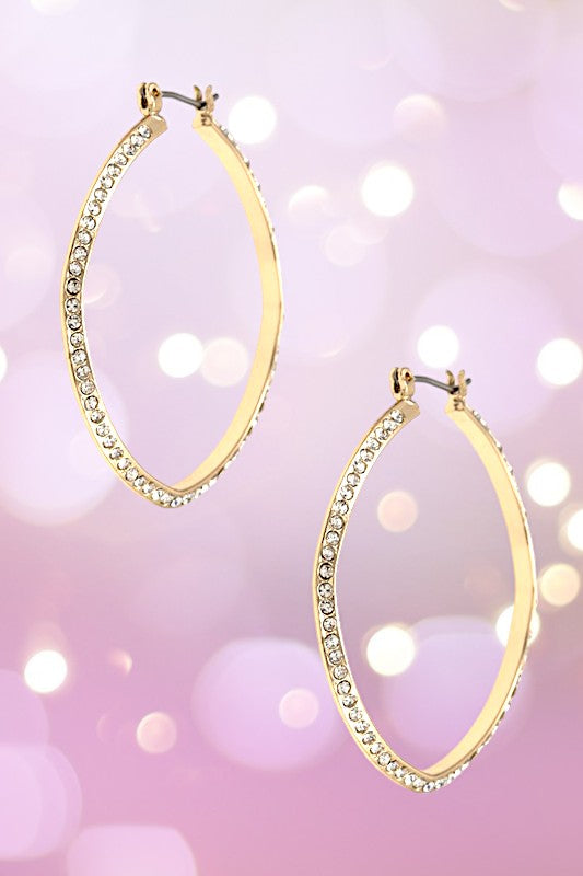 RHINESTONE PAVE HOOP EARRING