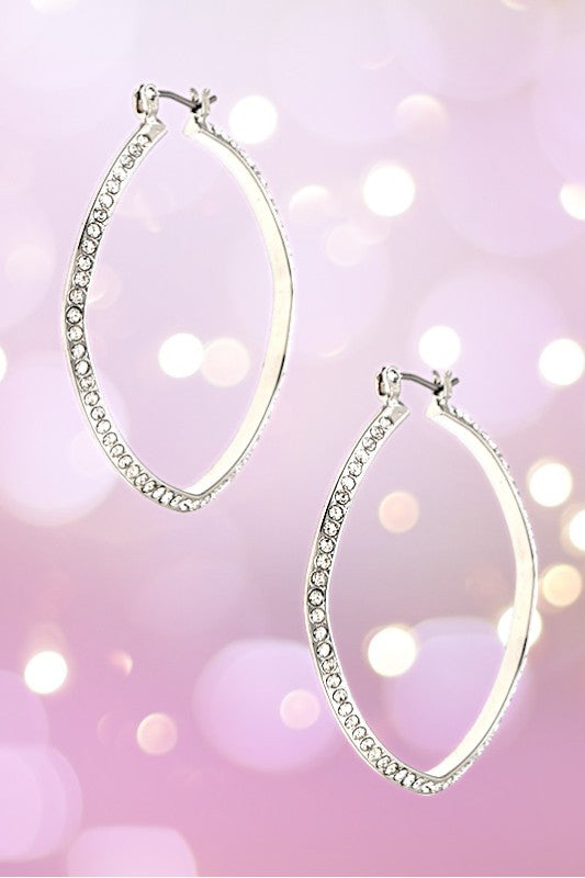 RHINESTONE PAVE HOOP EARRING