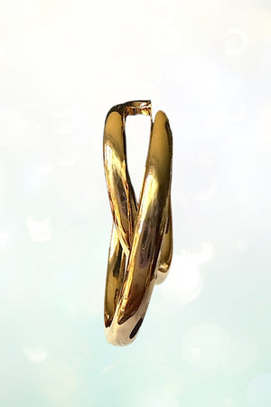 DOUBLE RING POST SEMI HOOP EARRING