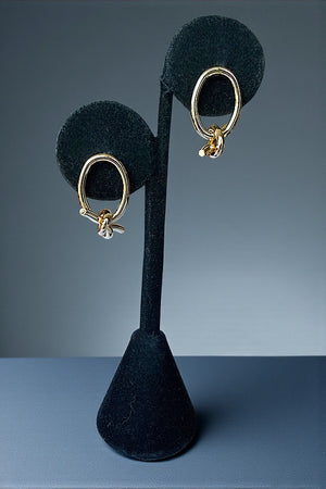 KNOT DANGLE OVAL POST EARRING