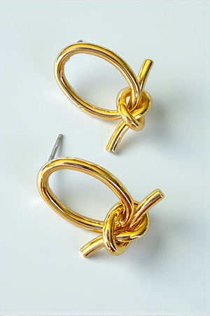 KNOT DANGLE OVAL POST EARRING