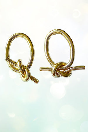 KNOT DANGLE OVAL POST EARRING