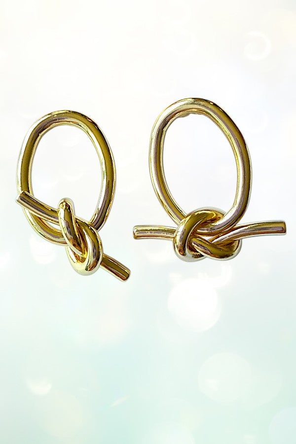 KNOT DANGLE OVAL POST EARRING