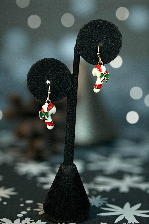 CANDY CANE STAR POST 3 PAIR EARRING SET