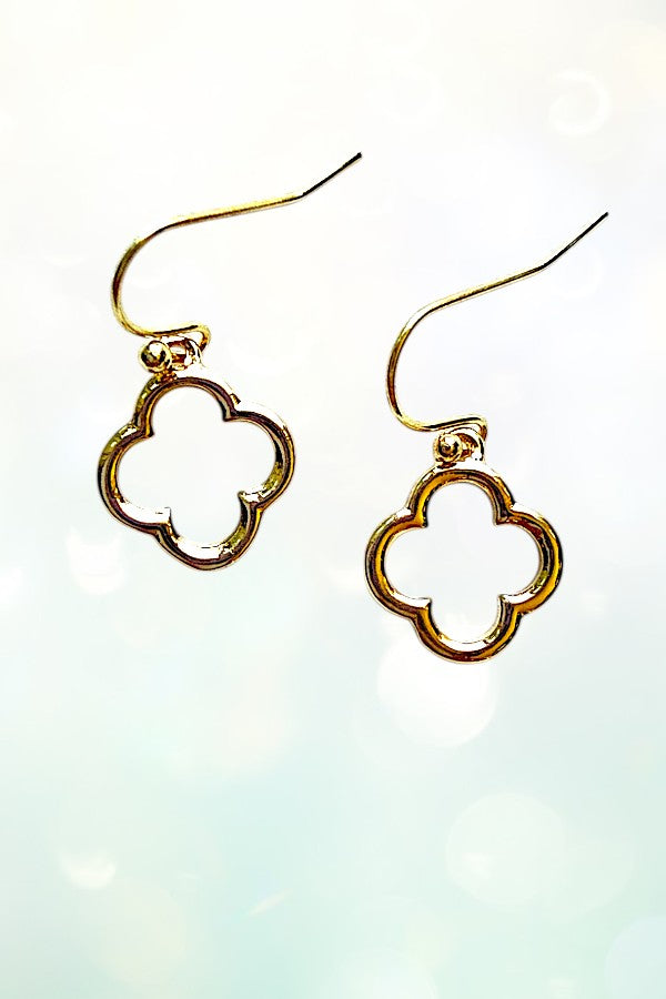 CLOVER OUTLINE DANGLE EARRING
