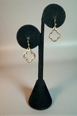 CLOVER OUTLINE DANGLE EARRING