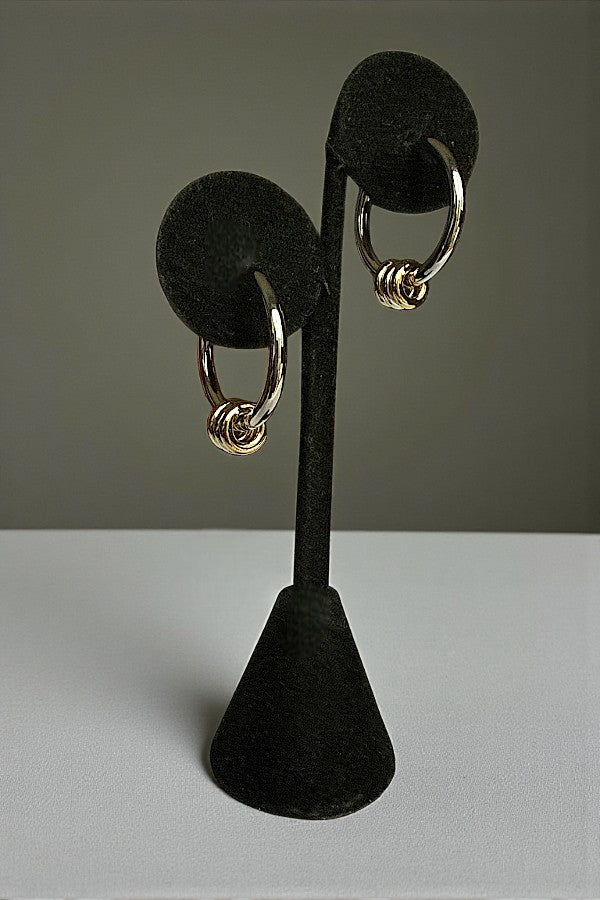 STAINLESS STEEL RINGS DANGLE HOOP EARRING