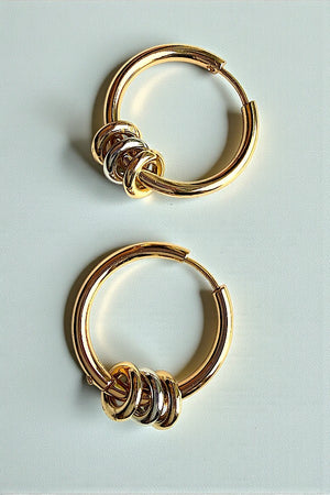 STAINLESS STEEL RINGS DANGLE HOOP EARRING