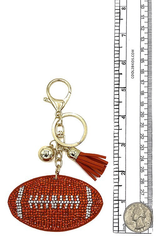 Studded Football Keychain