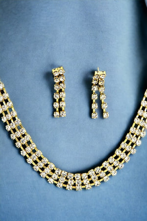 Rhinestone Pave Necklace Set