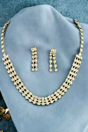 Rhinestone Pave Necklace Set