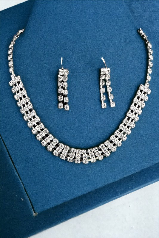 Rhinestone Pave Necklace Set