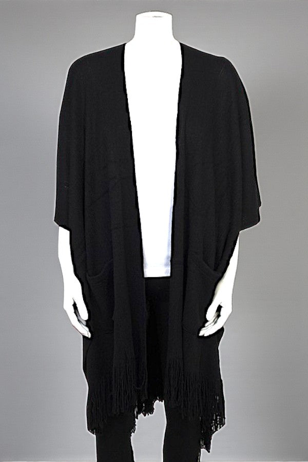 HARLOW KNIT FASHION RUANA WITH POCKET