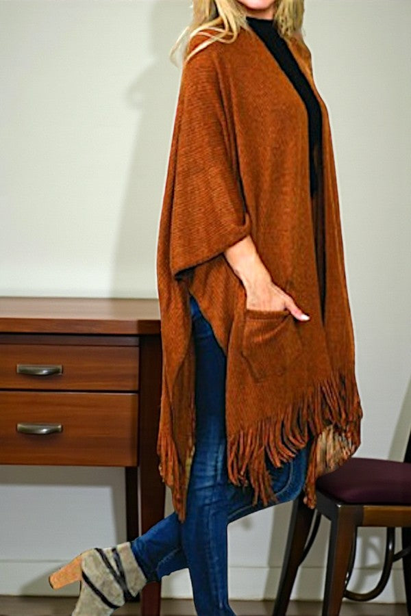 HARLOW FASHION RUANA WITH POCKETS