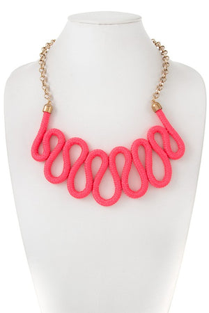 Wave Accent Rope Bib Necklace