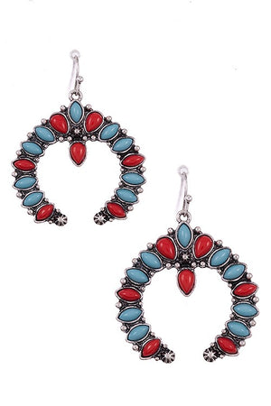 Faux Gem Curved Dangle Earring