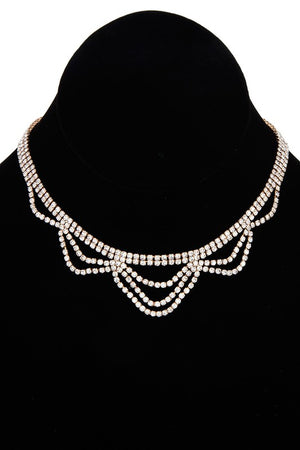 Draped Rhinestone Collar Necklace