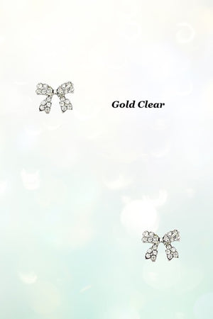 Rhinestone Pave Bow Post Earring