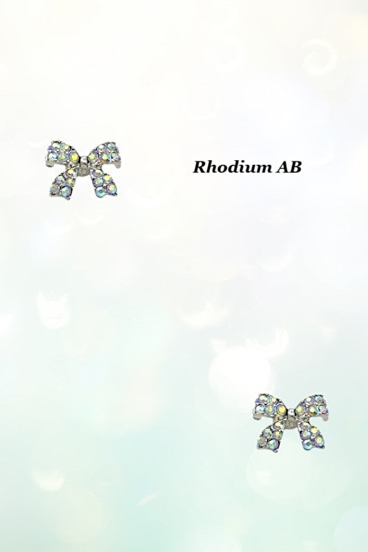 Rhinestone Pave Bow Post Earring