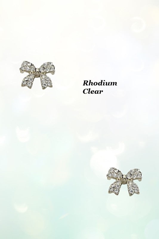 Rhinestone Pave Bow Post Earring