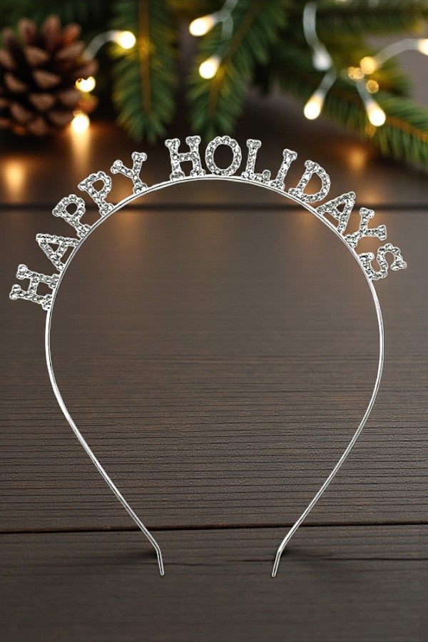 HAPPY HOLIDAY RHINESTONE PAVE HEADBAND
