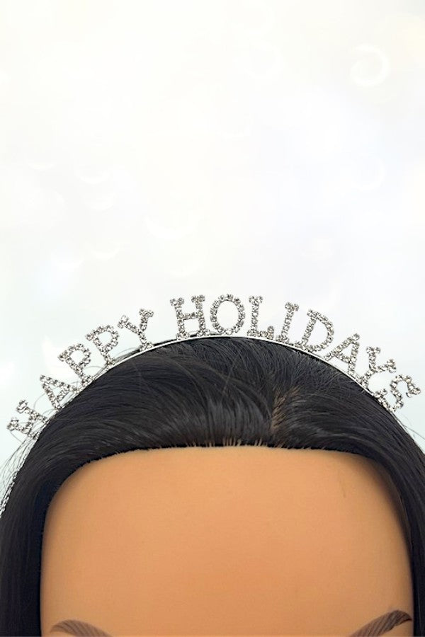 HAPPY HOLIDAY RHINESTONE PAVE HEADBAND