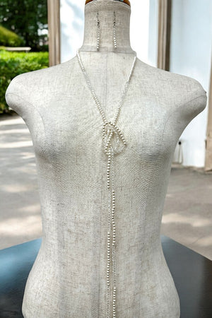 PEARL AND GLASS BEAD LONG NECKLACE SET