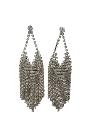 Ball Bead Chain Fringe Dangle Earring